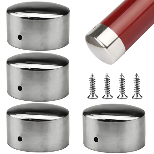 Tappi Terminali Per Corrimano, Ultra Sottili, 0,4 Mm, Per Corrimano Da 60 Mm, Tappi Terminali Tondi Per Corrimano (2 Paia), Con Viti In Acciaio Inox