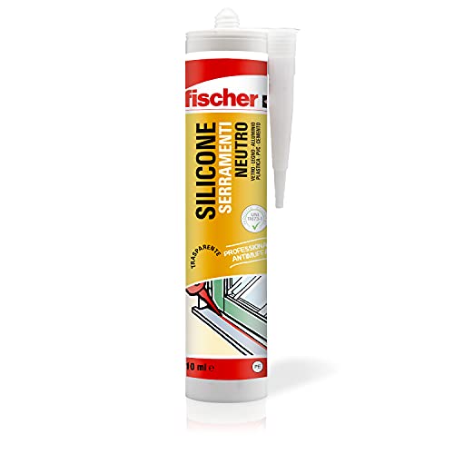 Fischer Silicone Sigillante Finestre Snf 310 Trasparente, Neutro A Basso Modulo, Elastico, Per Serramenti, Porte, Infissi, Legno, Inodore, Uso Esterno