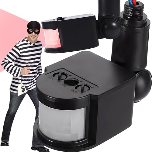 Retoo Sensore Di Movimento A Infrarossi Regolabile Nero Per Interruttore Rilevatore Pir Luce Esterna Sensore Di Movimento Regolabile A 180 ° Per Led I