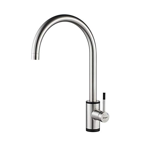 Ibergrif M22125 - Rubinetto Da Cucina Bocca Girevole A 360°, Miscelatore Per Lavello, Supersteel