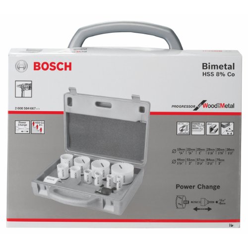 Bosch Professional Set Da 14 Pz. Di Seghe A Tazza Progressor For Wood & Metal Set (Per Elettricista, Ø 19-76 Mm, Accessorio Per Foratrice)