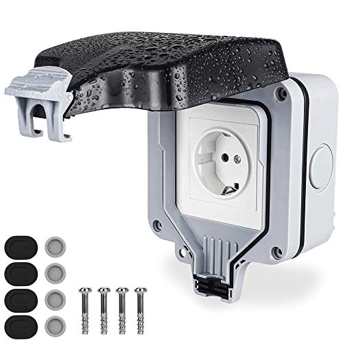 Prese Esterne Resistenti Alle Intemperie, Impermeabile Switched Potenza Socket Ip66, Prese Elettriche A Parete Con Coperchio, 13A Spina Prese