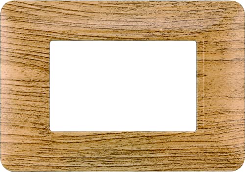 Placca In Tecnopolimero Compatibile Con Serie Bticino Matix 2-3-4-6 Moduli Colori Assortiti (3 Moduli, Legno Scuro)