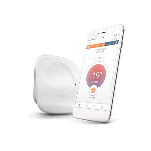 Somfy 2401498 - Termostato Connesso V1, Via Cavo, Per Riscaldamento O Caldaia Individuale, Contatto Secco, Compatibile Con Amazon Alexa, Google Assist