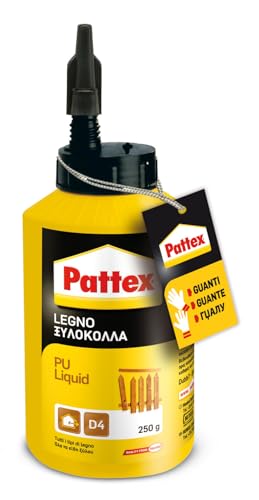 Pattex Adesivo Legno Pu Liquid, Per Incollaggio Di Manufatti In Legno, Resiste A Forte Umidità, Serramenti, Mobili Da Giardino 250 G