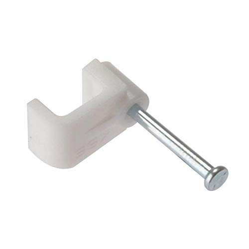 Forgefix Fcc1W - Fermacavi Piatto, Colore: Bianco