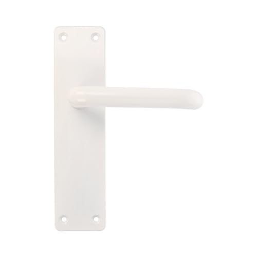 Amig - Set Di Due Maniglie Con Piastra | Maniglia Per Porta Interna O Esterna | Materiale: Alluminio | Colore Bianco | Misure: 222X55X10Mm