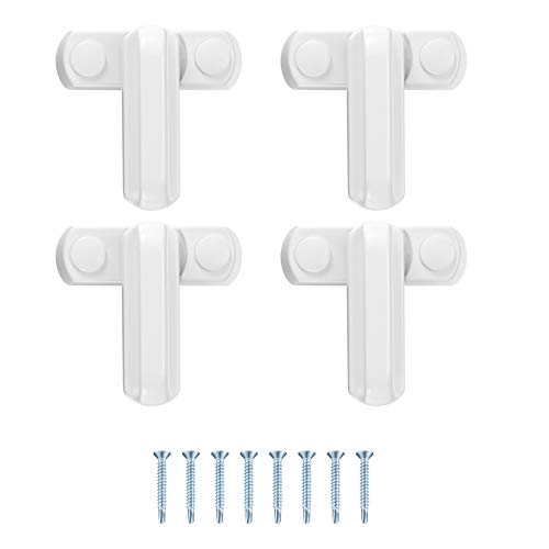 Ewwtrey 4 Pezzi Chiusura Di Sicurezza Per Finestra E Porta, Window Sash Jammers In Lega Di Alluminio, Serrature Di Sicurezza Per Porta E Finestra, Blo