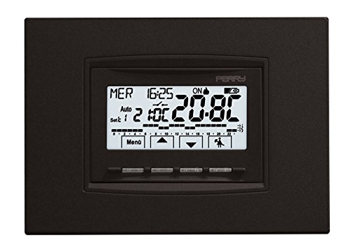 Perry 1Crcds28 Cronotermostato Da Incasso A Batterie, 3 V, Nero