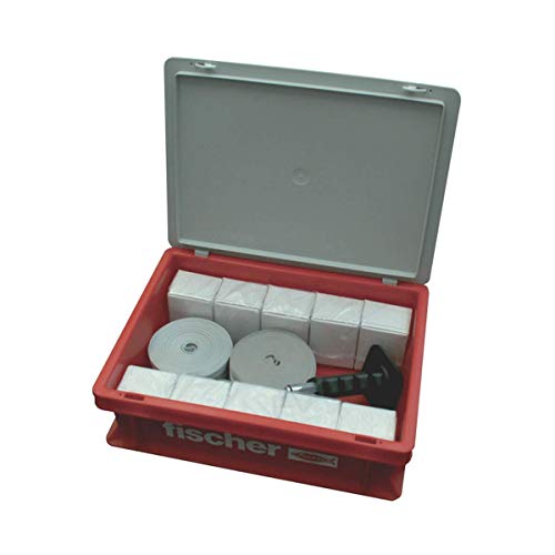 Fischer Box Bandelle Gwb, Kit Completo Formato Da 12 Bandelle In Tessuto Gwb, 2.000 Chiodi Ed18, 1 Percussore Sze, Ideale Per Il Fissaggio Di Tubi E C