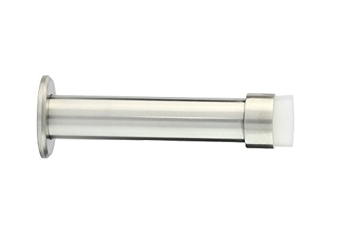 Evi Herrajes | Fermaporta Para Instalazzione Murale | Lunghezza: 90 Mm | Acciaio Inox | Gomma Bianca | Ammortizzatore Paracolpi | I-128-B