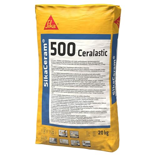 Sika - Sika Ceram 500 Ceralastic, Grigio Scuro - Impermeabilizzante Cementizio Rapido Fibrorinforzato - Adesivo Per Piastrelle - Pacchetto Da 20Kg