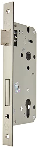 Yale Serratura Per Porte In Legno Y52X00500S2 Nickel Satinato, Bordi Quadri, Entrata 50 Mm