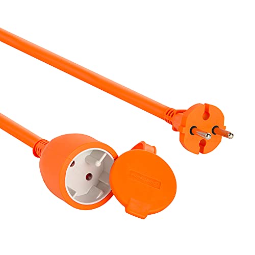 Electraline 1357 Prolunga Giardino 30 Mt Spina E Presa Europea 2 Poli Adatta Per Elettrodomestici Da Giardinaggio-Sezione Cavo 2X1,5 Mm², Arancione