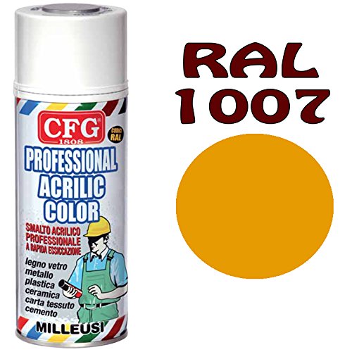 Vernice Spray Acrilica 400 Ml Giallo Cromo Ral 1007 Bomboletta Smalto