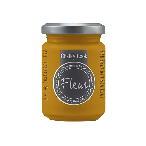 Fleur Designer'S Paint | Pittura Ad Acqua, Effetto Gesso Naturale, Extra Opaca, Fleur Chalky F42, Colore Yellow Ochre, Made In Italy, Formato Da 130 M