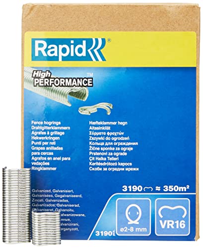 Rapid Vr16 Confezione Da 3190 Anelli Di Fissaggio In Acciaio Zincato Con Rivestimento In Pet Verde Per Recinzioni E Reti Metalliche Da 2 - 8 Mm