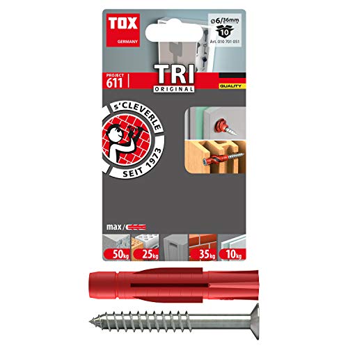 Tox Tassello Universale Tri 6X36 Mm + Vite, 10 Pz, 010701051