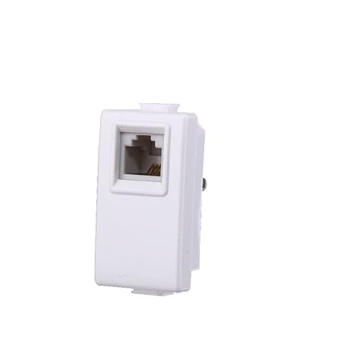 Moduli Prese Interruttori Shucko Pulsanti Usb Dimmer Compatibile Matix (Modulo Presa Telefonica Rj11 1P Bianco)