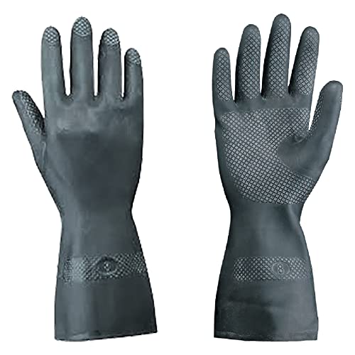 Guanti Neoprene In Neoprene. Foderato Internamente In Cotone Con Finitura Antiscivolo Esterna. Ottima Sensibilità. Resiste Ad Acidi, Detersivi, Deterg