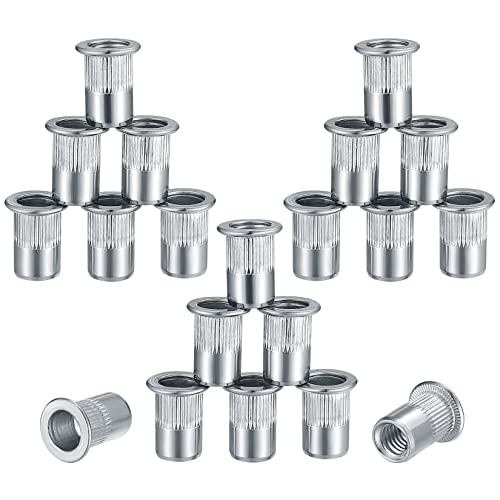 Dadi Per Rivetti M6 A Testa Piatta In Acciaio Inox (304), Rivetti Rotondi Filettati A Testa Svasata, Dado Di Rivetto Argentato Per Fissaggio Dadi Rive