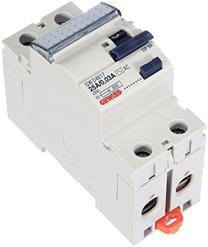 Gewiss - Interruttore Differenziale Puro - Idp Na - 2P - 25 A - Tipo Ac - Idn = 0,03 A 230 V - 2 Moduli