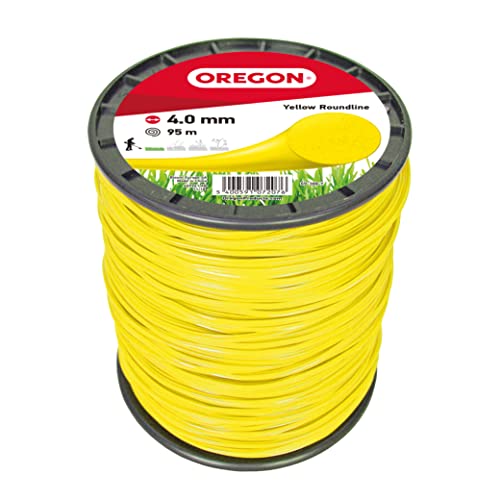 Oregon Filo Da Taglio Tondo Giallo Per Decespugliatori E Tagliaerba, In Nylon Professionale, Adatto Alla Maggior Parte Dei Decespugliatori, 4,0 Mm X 9
