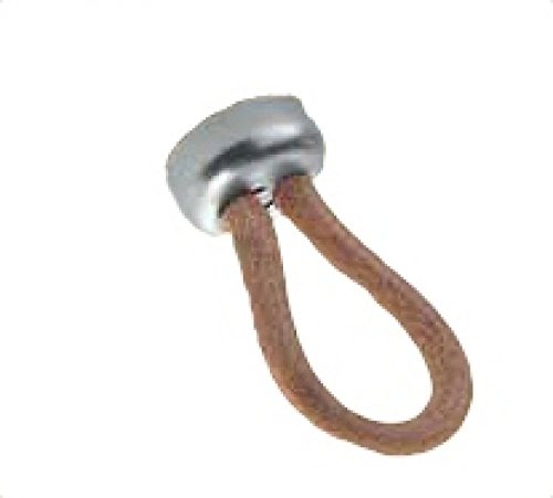 Pomolo In Cuoio Confalonieri Cuoio + Nichelato Opaco