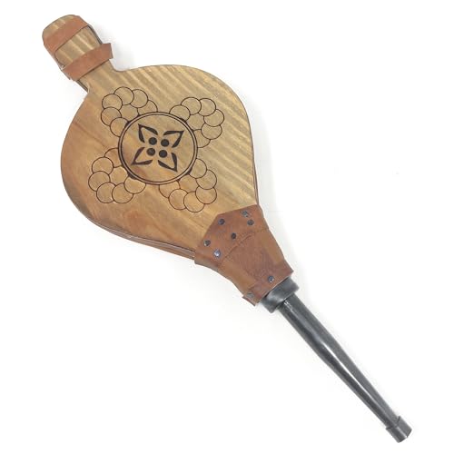 Mge - Soffietto Per Camino E Barbecue - Soffietto Manuale Per Camino - Mantice Per Camino In Legno Naturale - Soffiatore Per Camino - Soffietto Fondel