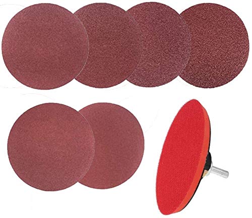 Kaheign 62 Pz 5" Tampone Per Dischi Abrasivi Kit, 60 Pz Grana 40/60 /80/120 /180/240 Hook And Loop Carta Vetrata Con Platorello E Albero (125Mm)