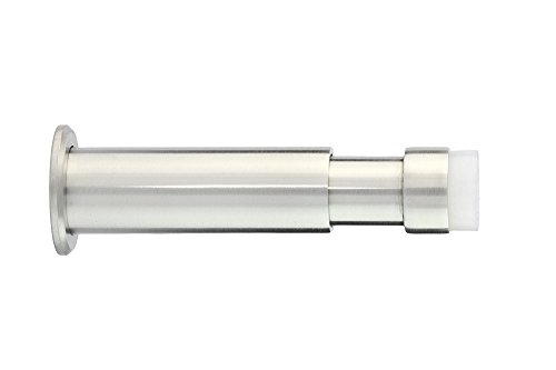 Evi Herrajes | Fermaporta Pour Mur Regolabile | 88-125 Mm | Gomma Bianca | Acciaio Inox | Finitura Opaca | Compresi Utensile, Vite + Tassello Di Fissa