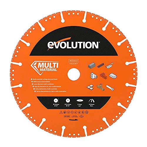 Evolution Lama Diamantata Multiuso Evolution Da 255 Mm Con Bordo Segmentato E Foro Da 22,2 Mm - Lama Diamantata Multiuso Per Il Taglio Di Metallo