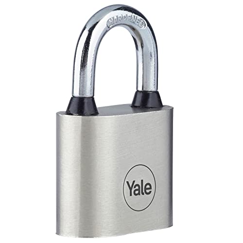 Yale Lucchetto A Disco In Ferro, 30 Mm, Placcato In Nichel, Arco In Acciaio Temprato, Estrema Resistenza Alla Corrosione, Per Uso Esterno