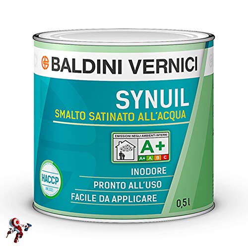 Smalto Satinato All'Acqua Synuil Baldini Vernici 500 Ml Bianco Smalto Satinato Bianco All'Acqua