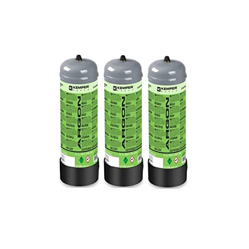 Kemper - Confezione 3 Bombole Di Gas Argon + Co2 110 Bar 2,2 Litri Saldatura Semiautomatica Candy Gas Grande Capacità Monouso