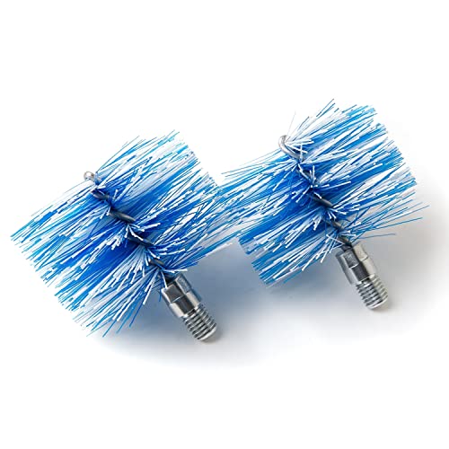 Baretto Spazzola Ricambio Per Kit Per Pulizia Della Stufa A Pellet - Scovolo Standard In Nylon - Adatta A Stufe A Pellet Con Curve (2 Spazzole, Scovol