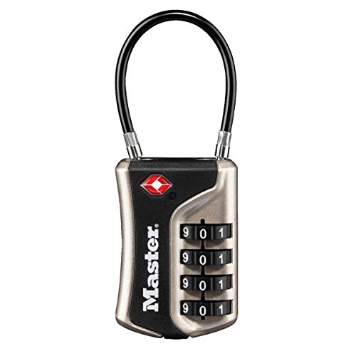 Master Lock 4697Eurdnkl Lucchetto Per Bagagli In Alluminio Approvato Dalla Tsa, Nichel, 9.3 X 3.6 X 1.5 Cm