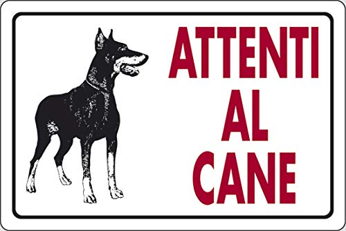 Ariete Group - Cartello In Plastica Bianca Cm30X20 Attenti Al Cane