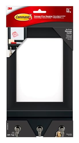 Command Dry Erase Message Center, Slate, 1-Message Center Con Ganci Per Chiavi, 8-Medium Strisce (Hom24Debs-Es)