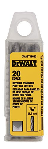 Dewalt Dwast18020 - Confezione Da 20 Punte Da Taglio Standard Per Cartongesso, 1/8 Pollici, 20 Pezzi
