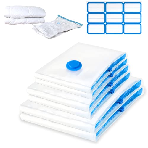 6 Sacchetti Sottovuoto Vestiti Piumoni Xl L, 2*Jumbo(100X80Cm)+2 Grandi (90X50Cm)+2 Grandi (80X60Cm) Sacchi Sottovuoto Salvaspazio Buste Per Biancheri