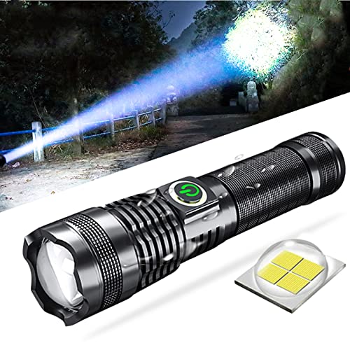 Windfire Torcia Led Alta Potenza, 25000 Lumen Torcia Elettrica Ricaricabile, 5 Modalità Di Illuminazione, Impermeabile Fuoco Regolabile Torce Con 5000
