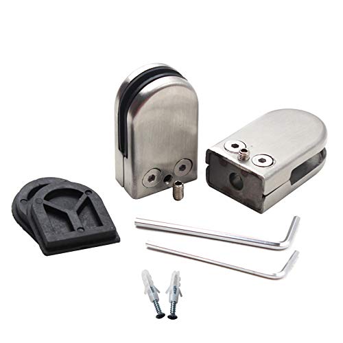 Staffa Di Supporto Per Vetro In Acciaio Inox Per Vetro Da 10 A 12 Mm, Per Scale, Corrimano, Porta In Vetro Doccia (Confezione Da 2)