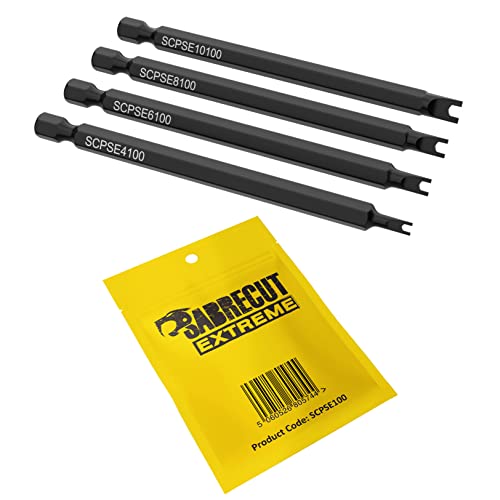 4 X Sabrecut Scpse100 Chiave A Occhio Di Serpente Punte Per Cacciaviti Di Sicurezza Naso Dimensioni: 4 6 8 10 X 100 Mm (Lunghezza)