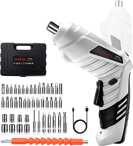 Avvitatore A Batteria, Goldsea Cacciavite Elettrico 1.5Ah Li-Ion Ricaricabile E Rotante A 90 Gradi Avvitatore Elettrico, Trapano Avvitatore Batteria, 