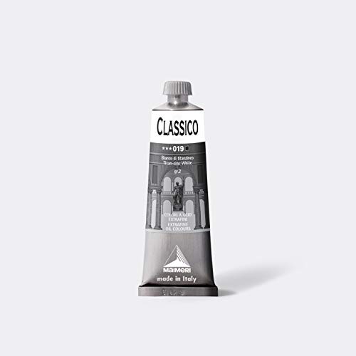 Maimeri Classico 60 Ml, Extra Feine Künstlerölfarbe, Farbton Titanzinkweiß
