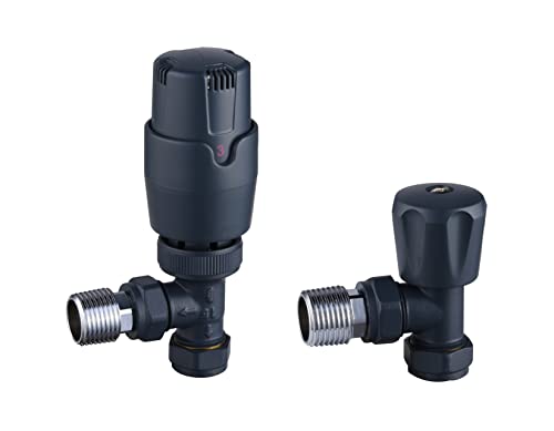 Keenware Kra-195 Valvole Ad Angolo Termostatiche Per Radiatore: Grigio Antracite
