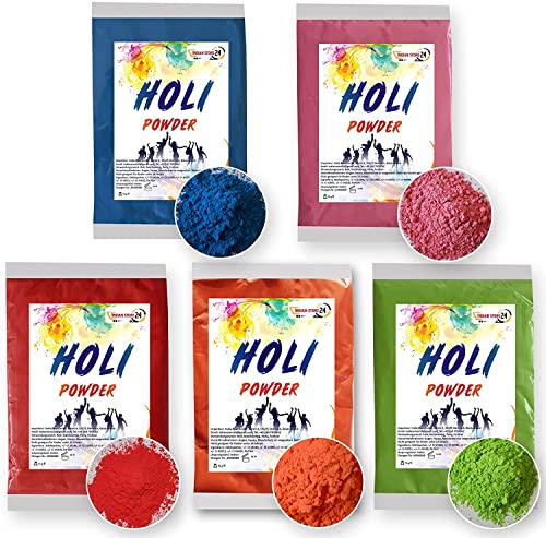 Indian Store 24 Holi Gulal Farb Pulver Powder Farben Farbpulver Festival Farbbeutel Fotoshooting Rangoli Colors Regenbogen Holy Bombe Beutel Natural T