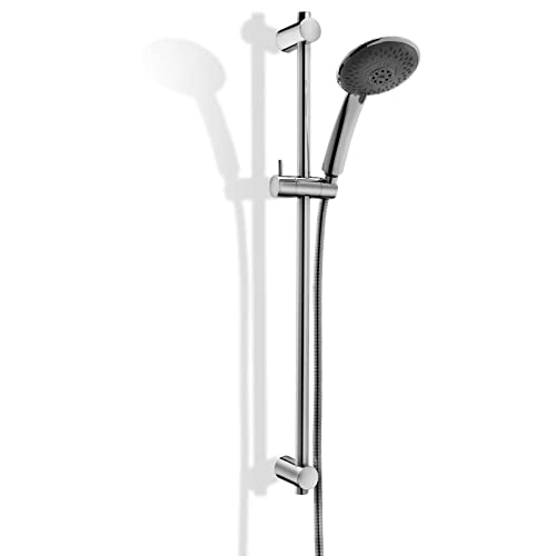 Saliscendi Paffoni Prestige Completo Per Doccia Con Asta Doccia In Metallo, Supporto Doccia Scorrevole, Doccetta 4 Getti E Supporti Regolabili In Abs