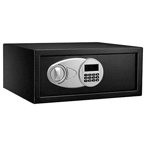 Amazon Basics - Cassaforte Di Sicurezza Domestica In Acciaio Serratura A Combinazione Elettronica Per Proteggere Contanti, Gioielli, Documenti D'Ident